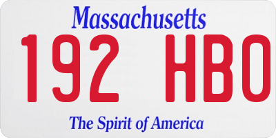 MA license plate 192HB0