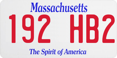 MA license plate 192HB2