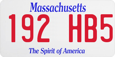 MA license plate 192HB5