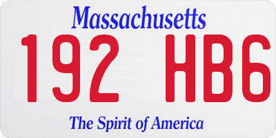 MA license plate 192HB6