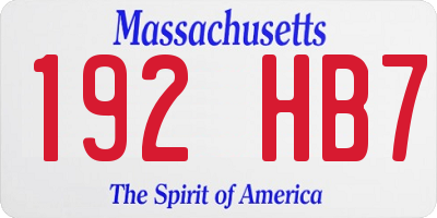 MA license plate 192HB7