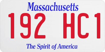 MA license plate 192HC1