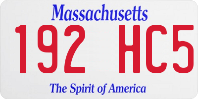 MA license plate 192HC5