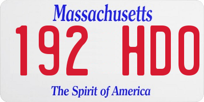 MA license plate 192HD0