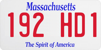MA license plate 192HD1