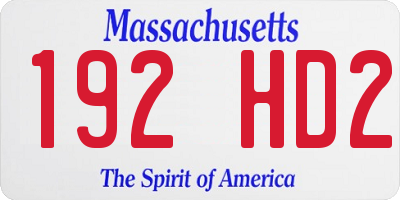 MA license plate 192HD2