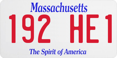 MA license plate 192HE1