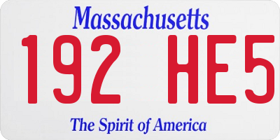 MA license plate 192HE5