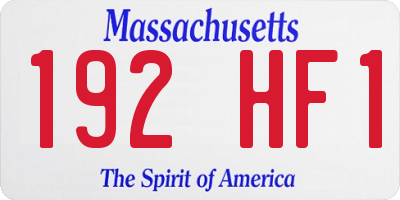 MA license plate 192HF1