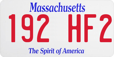 MA license plate 192HF2