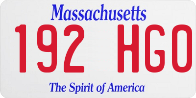 MA license plate 192HG0