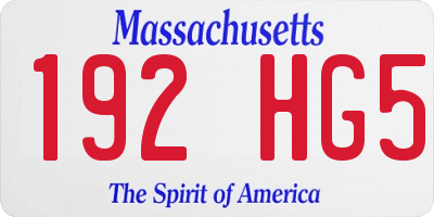 MA license plate 192HG5