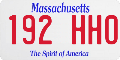 MA license plate 192HH0