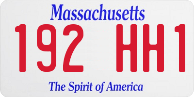 MA license plate 192HH1