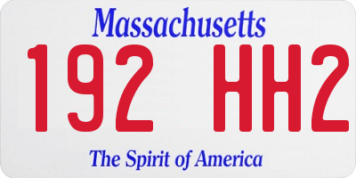 MA license plate 192HH2
