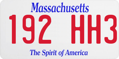 MA license plate 192HH3