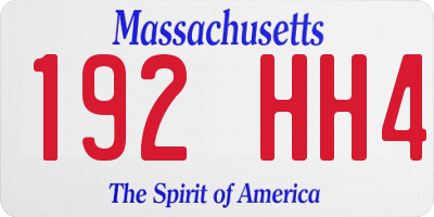 MA license plate 192HH4