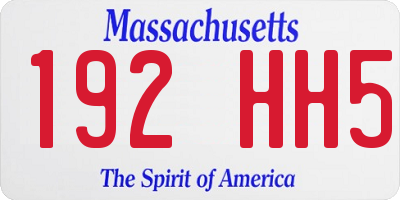 MA license plate 192HH5
