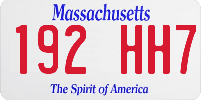 MA license plate 192HH7