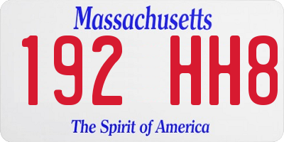 MA license plate 192HH8