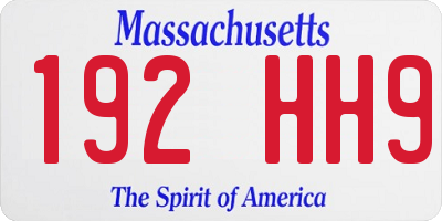 MA license plate 192HH9