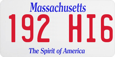 MA license plate 192HI6
