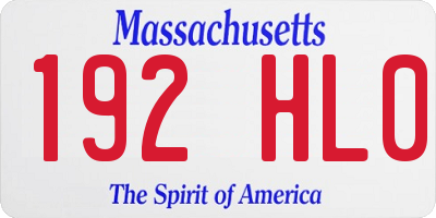 MA license plate 192HL0
