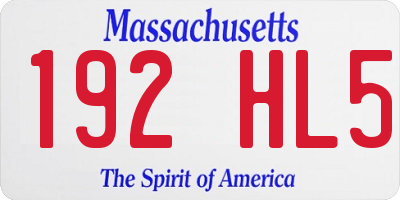 MA license plate 192HL5