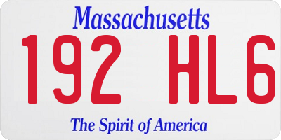 MA license plate 192HL6