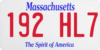 MA license plate 192HL7