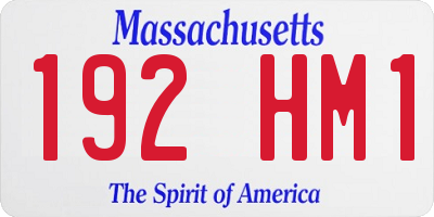MA license plate 192HM1