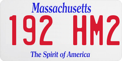 MA license plate 192HM2