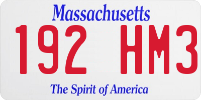 MA license plate 192HM3