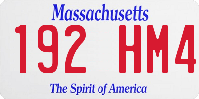 MA license plate 192HM4