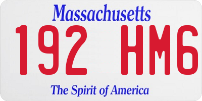 MA license plate 192HM6