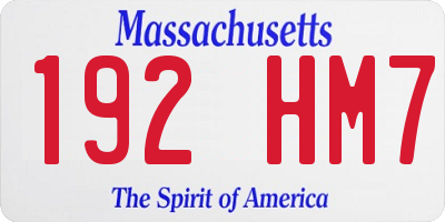 MA license plate 192HM7