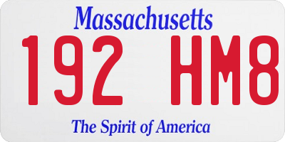 MA license plate 192HM8