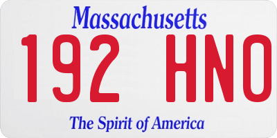 MA license plate 192HN0
