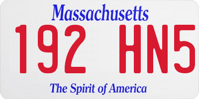 MA license plate 192HN5