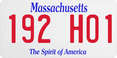 MA license plate 192HO1