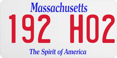 MA license plate 192HO2