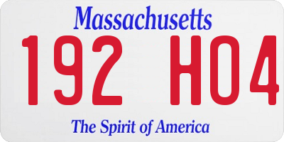 MA license plate 192HO4