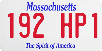 MA license plate 192HP1