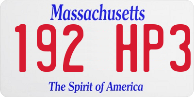 MA license plate 192HP3