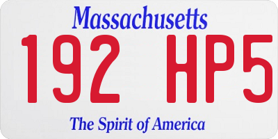MA license plate 192HP5
