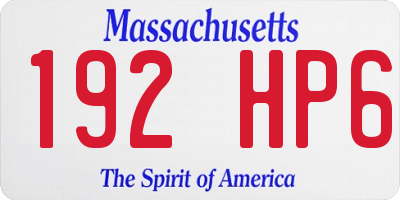 MA license plate 192HP6