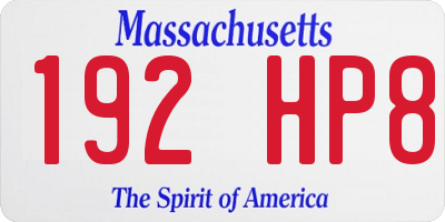 MA license plate 192HP8