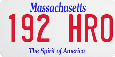 MA license plate 192HR0