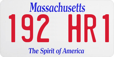 MA license plate 192HR1