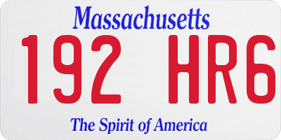 MA license plate 192HR6